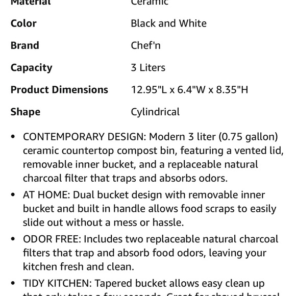 Chef’n compost bucket, like new. Used one time. - Picture 3 of 3